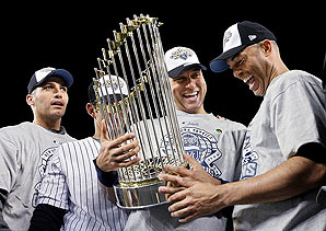 The "Core Four" celebrate after winning the 2009 World Series