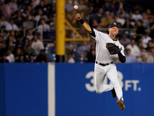 Classic Jeter Jump Throw from Deep Short